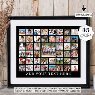 Fotocollage 45 foto's Persoonlijke aangepaste kleu Poster