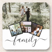 Fotocollage 4 Afbeeldingen Aangepast gepersonalise Bier Onderzetter (Voorkant)