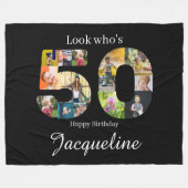 Fotocollage 50e verjaardag fleece deken (Voorkant (Horizontaal))