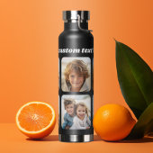 Fotocollage - 6 foto's collage aangepaste tekst waterfles