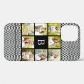 Fotocollage | Aangepast zwart-wit monogram Case-Mate iPhone Case (Achterkant (horizontaal))