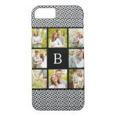 Fotocollage | Aangepast zwart-wit monogram Case-Mate iPhone Case (Achterkant)