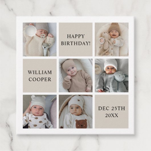 Fotocollage Aangepaste verjaardagsfeest Bedankjes Labels (Voorkant)