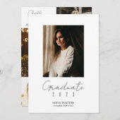 Fotocollage Afstudeerjaar Script Moderne Afstudere Aankondiging (Voorkant / Achterkant)