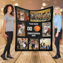Fotocollage Basketball Fleece Deken