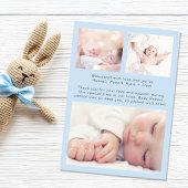 Fotocollage Bedankt Baby Boy Birth Aankondiging