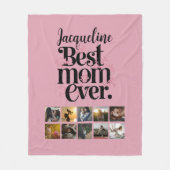 Fotocollage Beste Moeder ooit Retro Typografie Fleece Deken (Voorkant)