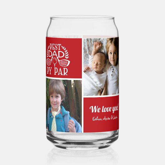 Fotocollage Beste Papa van Par Vaderdag Blikvorm Glas (Voorkant)