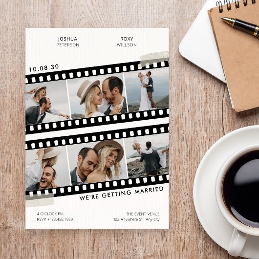 Fotocollage bruiloft kaart