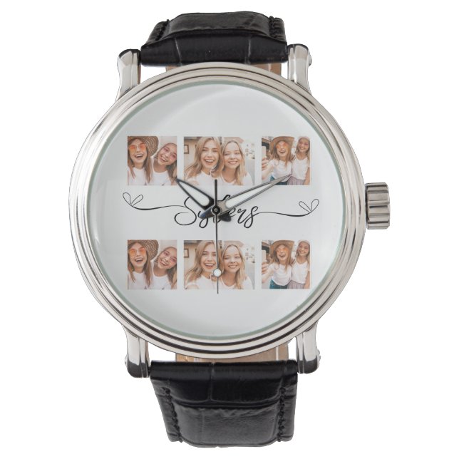 Fotocollage - cadeau voor zussen horloge (Voorkant)