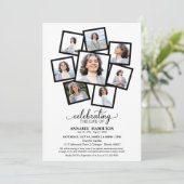 Fotocollage Celebration of Life Funeral Invitat Kaart (Staand voorkant)