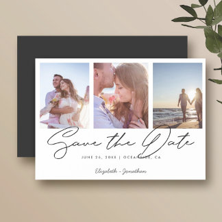 Fotocollage Eenvoudig Elegant Modern Save the Date Magnetische Uitnodiging