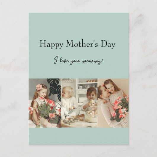 Fotocollage en bericht - gepersonaliseerd cadeau | briefkaart (Voorkant)