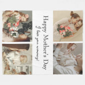 Fotocollage en bericht - gepersonaliseerd cadeau | fleece deken (Voorkant (Horizontaal))