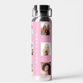 Fotocollage familienaam roze waterfles (Achterkant)