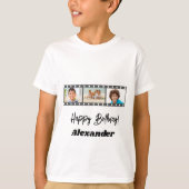 Fotocollage film naam verjaardags jongen t-shirt (Voorkant)