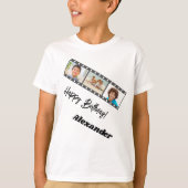 Fotocollage film naam verjaardagsjongen t-shirt (Voorkant)