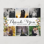 Fotocollage Floral Wedding Dank u Briefkaart (Voorkant)