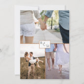 Fotocollage, Geometrische blauwe virtuele bruiloft Kaart (Achterkant)