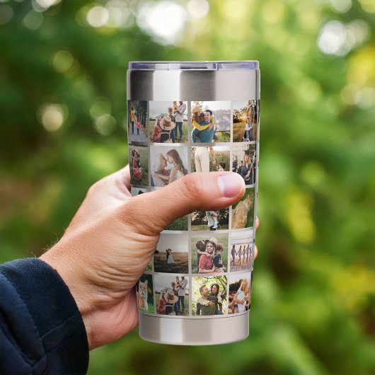 Fotocollage gepersonaliseerd monogram geïsoleerde drinkbeker