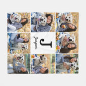Fotocollage Gepersonaliseerd Monogram Pet Hondenli Fleece Deken (Voorkant (Horizontaal))