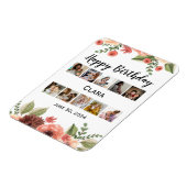 Fotocollage gepersonaliseerd script verjaardag magneet (Linkerzijde)