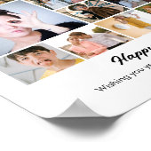 Fotocollage gepersonaliseerd verjaardagscadeau poster (Hoek)