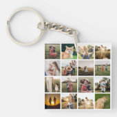 Fotocollage gepersonaliseerde familie sleutelhanger (voorkant)
