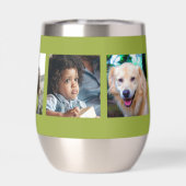 Fotocollage gepersonaliseerde hart monogram groen (Achterkant)