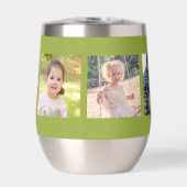 Fotocollage gepersonaliseerde hart monogram groen (Voorkant)