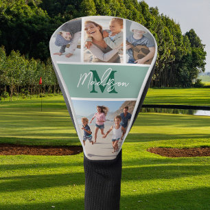 Fotocollage groen monogram golfheadcover
