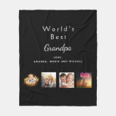 Fotocollage grootvader zwarte familie fleece deken (Voorkant)