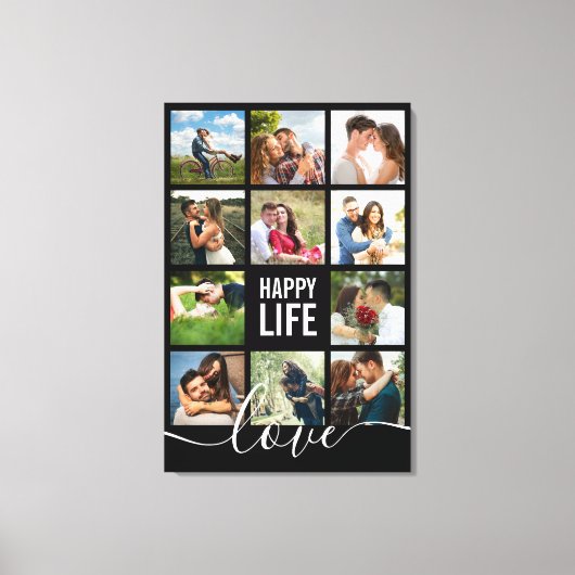 Fotocollage Happy Life and Love Couple's Canvas Afdruk (Voorkant)