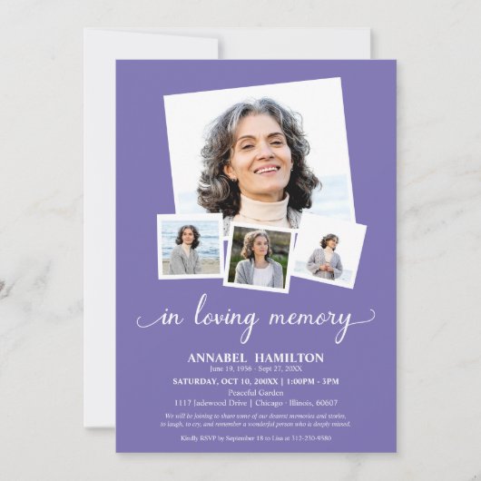 Fotocollage in liefdevolle herinnering Viering van Kaart (Voorkant)