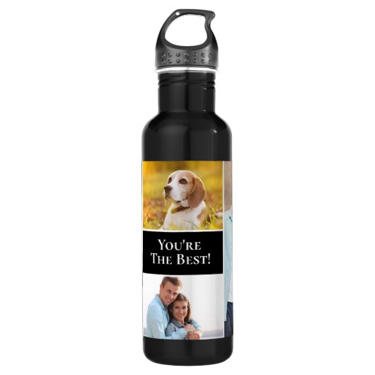 Fotocollage Je bent de beste Modern Simple Custom Waterfles (Voorkant)