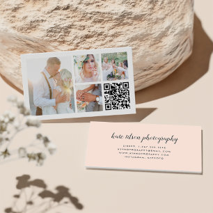 Fotocollage & kalligrafie fotograaf QR-code Visitekaartje