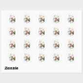 Fotocollage kerstregenboogkleurig heldere kerstfot ronde sticker (Vel)