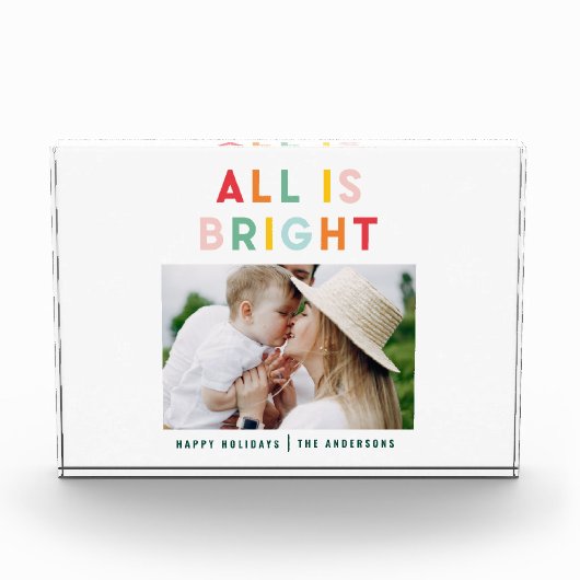 Fotocollage kerstregenboogkleurige heldere foto (Voorkant)