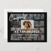 Fotocollage klasse afstuderen van uitnodiging van (Voorkant / Achterkant)