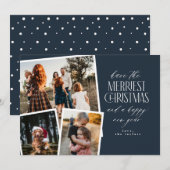 Fotocollage Merriest Christmas Rood en Wit Kaart (Voorkant / Achterkant)