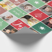 Fotocollage Merry & Bright Christmas Cadeaupapier (Hoek)