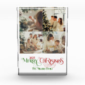 Fotocollage Merry Christmas Retro Typografie Fotoblokken (Voorkant)