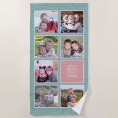 Fotocollage met paaskleuren en aangepaste tekst strandlaken (Voorkant)