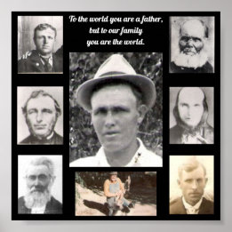 Fotocollage met vaders Quote Rood Poster