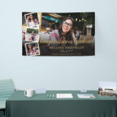 Fotocollage Modern Gold Graduation Party Spandoek (Beurs)