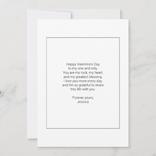 Fotocollage Modern Zwart-Wit Valentijn Feestdagenkaart (Achterkant)