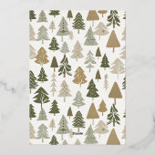 Fotocollage moderne kerstbomen folie feestdagenkaart (Achterkant)