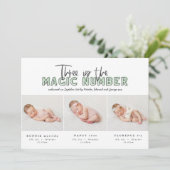 Fotocollage moderne tripletgeboorteaankondiging aankondiging (Staand voorkant)