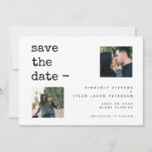 Fotocollage moderne typografie bruiloft save the date (Voorkant)