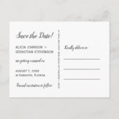 Fotocollage moderne typografie save datum bruiloft aankondigingskaart (Achterkant)